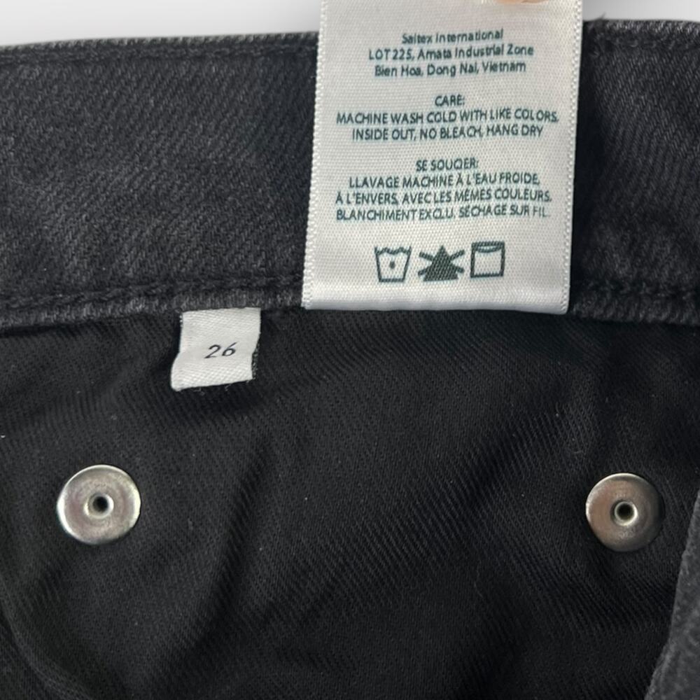 EDWIN Marli High-Rise Raw Hem Wide Leg Jeans in Fog Black Wash Size 26 - Picture 7 of 9